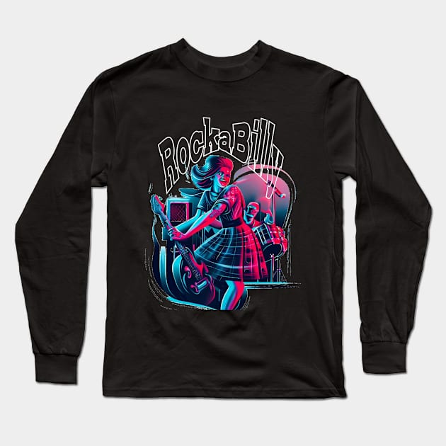 Rockabilly Long Sleeve T-Shirt by MckinleyArt